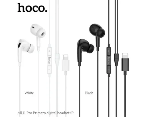 Навушники дротові HOCO M111 Pro Primero digital headset Lightning White mag-6942007606660151401