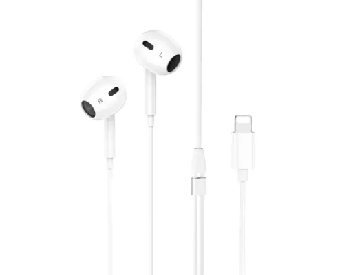 Навушники дротові HOCO M111 Max Primero digital headset Lightning Білі mag-6942007606684151403