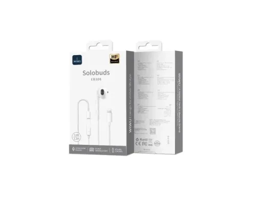Навушники WiWU Lightning Solobuds Wired Earbuds EB306 White mag-6977703657197153619