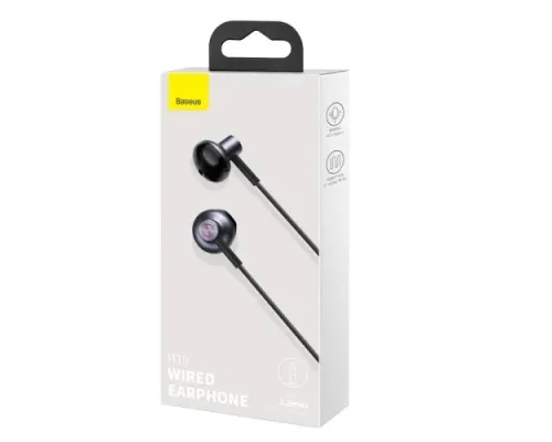 Навушники Baseus Encok 3.5mm Wired Earphone H19 Black NGH19-01 mag-6953156203884147500