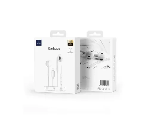 Навушники WiWU Lightning Wired Earphone EB302 (directly use) White mag-6973218943015153560