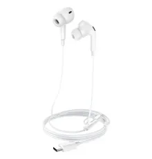 Навушники дротові HOCO M101 Pro Crystal sound Type-C wire-controlled with mic. White mag-6931474782403152308