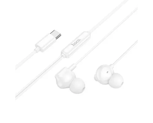Навушники дротові HOCO M117 Victory universal digital earphones with mic. Type-C White mag-6942007673242153129