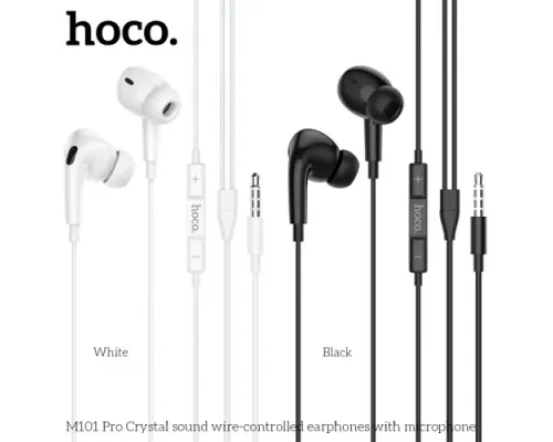 Навушники дротові HOCO M101 Pro Crystal sound wire-controlled earphones with mic. Білі mag-6931474782380145262