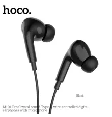 Навушники дротові HOCO M101 Pro Crystal sound Type-C wire-controlled with mic. Black mag-6931474782397145263