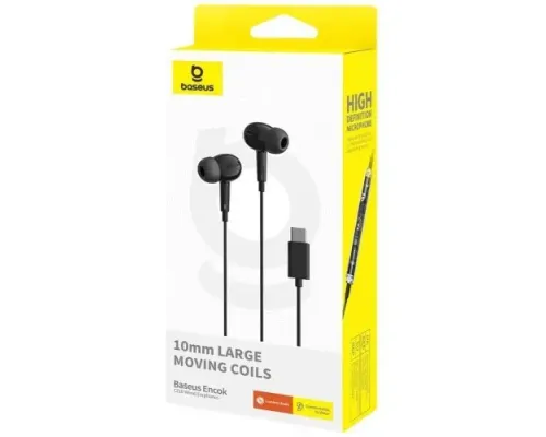 Навушники Baseus Encok CZ18 Type-C Wired Earphones Black A00170100113-Z1 mag-6932172655877145717