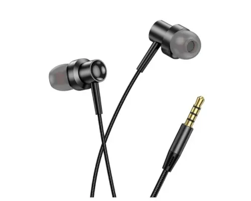Навушники BOROFONE BM87 Element metal universal earphones with microphone чорні mag-6941991106323152222