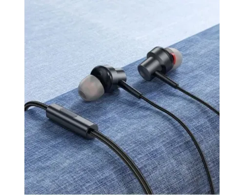 Навушники BOROFONE BM87 Element metal universal earphones with microphone чорні mag-6941991106323152222
