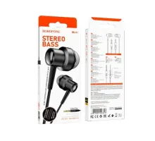 Навушники BOROFONE BM87 Element metal universal earphones with microphone чорні mag-6941991106323152222
