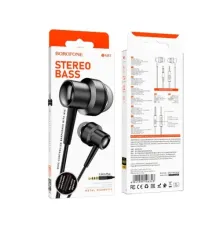 Навушники BOROFONE BM87 Element metal universal earphones with microphone чорні mag-6941991106323152222
