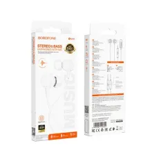 Навушники BOROFONE BM94 Sonar universal earphones with mic білі mag-6941991115851153497