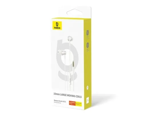 Навушники Baseus Encok HZ11 3,5mm Wired Earphones White A00164200213-Z1 mag-6932172645700144904