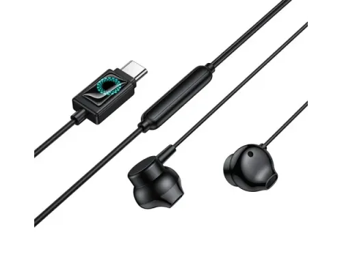 Навушники дротові HOCO M118 Type-C Column universal digital earphones with microphone Black mag-6942007675697153939