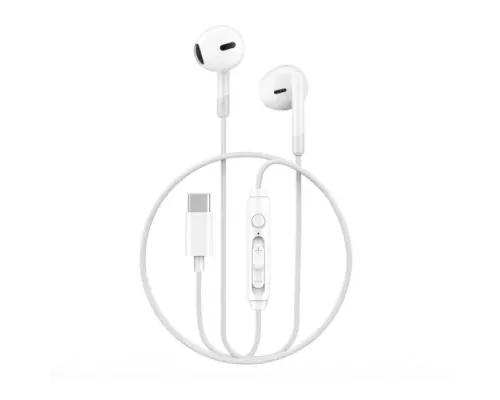Навушники WiWU Type-C Wired Earphone EB314 White mag-6976195093766153566