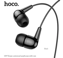 Навушники дротові HOCO M97 Enjoy universal earphones with mic 1,2m Чорні mag-6931474771780145045
