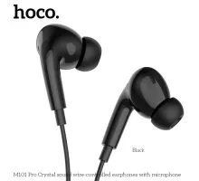 Навушники дротові HOCO M101 Pro Crystal sound wire-controlled earphones with mic. Чорні mag-6931474782373146705