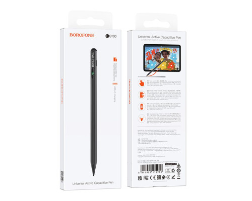Стілус Borofone BG100 Universal Active Capacitive Pen Колір Чорний 6941991115950 ma35651_3869119