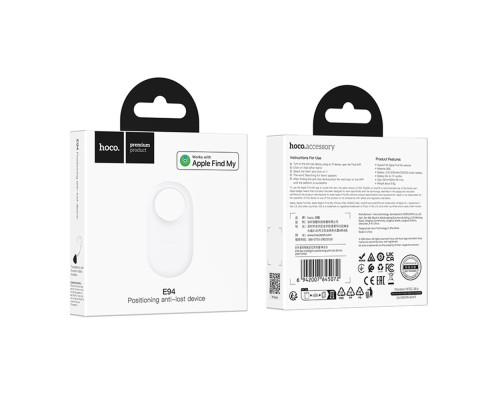 Розумний Брелок Hoco E94 Tiger Anti-Lost Колір Чорний 6942007645065 ma37036_3869115