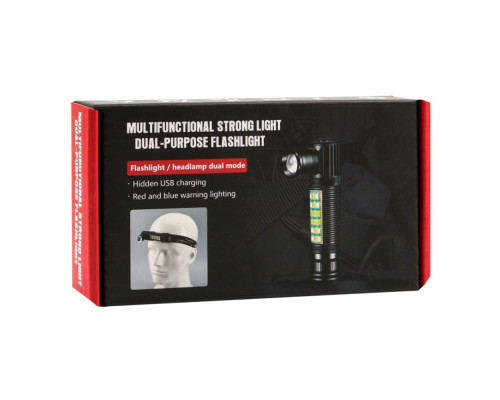 Ліхтар Тактичний D55 LED Red and Blue Колір Чорний 2020000464181 ma37889_3869190