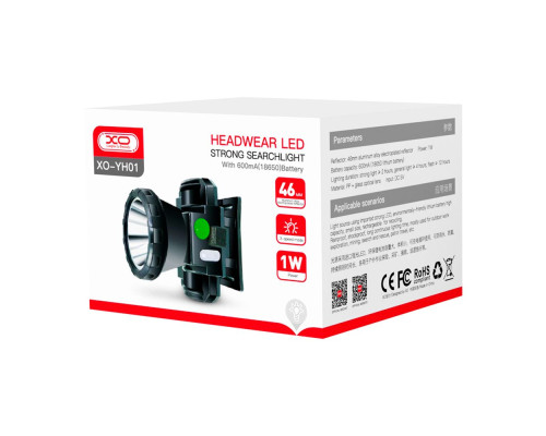 Ліхтар Налобний XO YH01 600 мАч Колір Чорний 6920680835560 ma31619_3869180