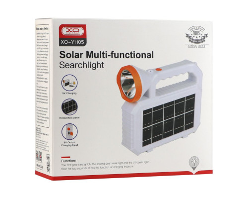 Ліхтар Ручний Універсальний Соняч Панель XO YH05 3000 мАч Колір Білий 6920680838103 ma33266_3869166
