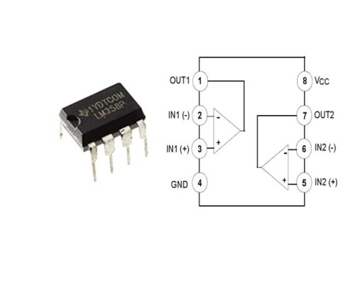 Мікросхема LM358P dip8 Original  операційний підсилювач двоканальний