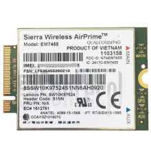 Модем 4G LTE Sierra Wireless AirPrime EM7455 (M.2, 4G/LTE, NGFF, DW5811e, MR7VT)