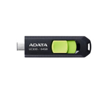 Flash Adata USB 3.2 Gen1 UC300 Type-C 64Gb Black/Green (ACHO-UC300-64G-RBK/GN)