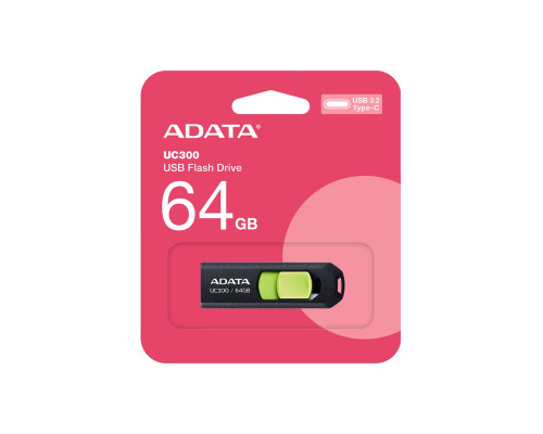 Flash Adata USB 3.2 Gen1 UC300 Type-C 64Gb Black/Green (ACHO-UC300-64G-RBK/GN)