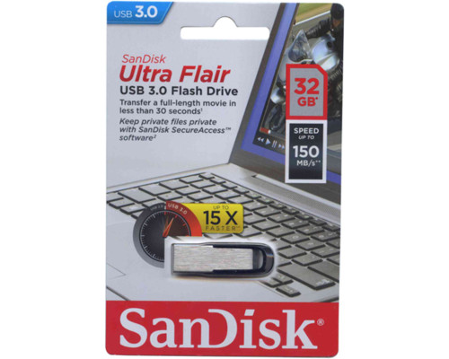 Flash SanDisk USB 3.0 Ultra Flair 32Gb (150Mb/s) (SDCZ73-032G-G46)