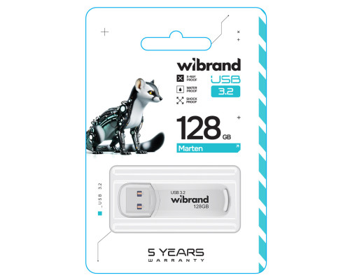 Flash Wibrand USB 3.2 Gen1 Marten 128GB White (WI3.2/MA128P10W)