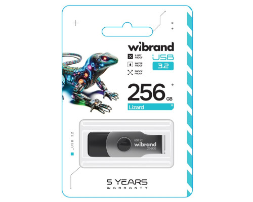 Flash Wibrand USB 3.2 Gen1 Lizard 256GB Black (WI3.2/LI256P9B)