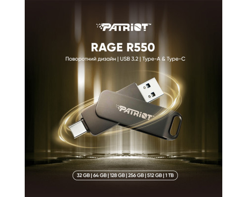 Flash Patriot USB 3.2 Gen 1 Rage R550 32GB Type-A+C (PE32GR550DSAD)