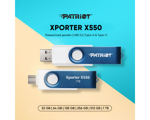 Flash Patriot USB 3.2 Gen 1 Xporter X550 1TB Type-A+C (PS1TX550AAD)