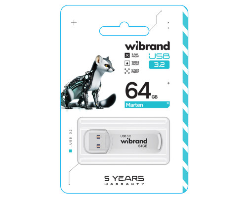 Flash Wibrand USB 3.2 Gen1 Marten 64GB White (WI3.2/MA64P10W)