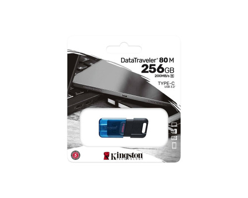 Flash Kingston USB 3.2 DT 80M 256GB Type-C Black/Blue (DT80M/256GB)