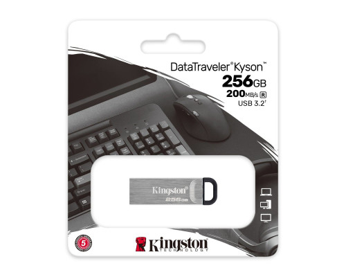 Flash Kingston USB 3.2 DT Kyson 256GB Silver/Black (DTKN/256GB)