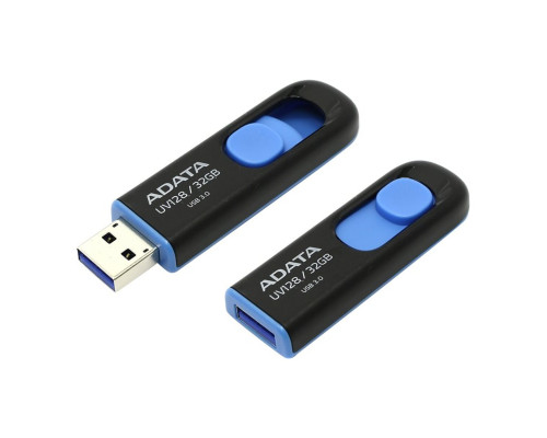 Flash A-DATA USB 3.2 UV 128 32Gb Black/Blue (AUV128-32G-RBE)