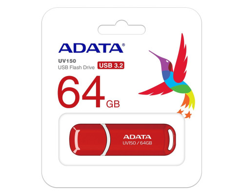 Flash A-DATA USB 3.0 AUV 150 64Gb Red (AUV150-64G-RRD)