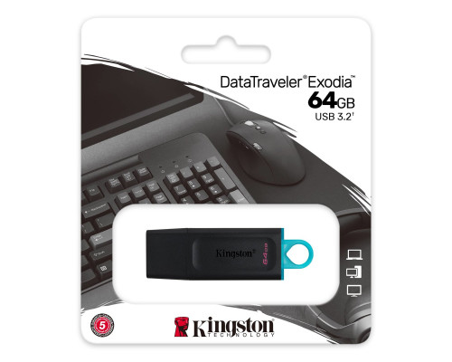 Flash Kingston USB 3.2 DT Exodia 64GB Black/Teal (DTX/64GB)