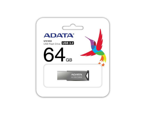 Flash A-DATA USB 3.2 UV 350 64Gb Silver (AUV350-64G-RBK)