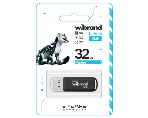 Flash Wibrand USB 3.2 Gen1 Marten 32GB Black (WI3.2/MA32P10B)