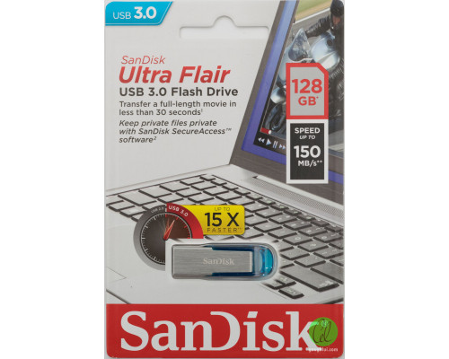 Flash SanDisk USB 3.0 Ultra Flair 128Gb Blue (SDCZ73-128G-G46B)