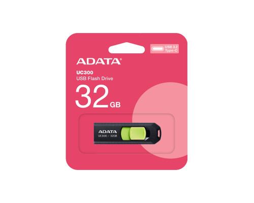 Flash Adata USB 3.2 Gen1 UC300 Type-C 32Gb Black/Green (ACHO-UC300-32G-RBK/GN)