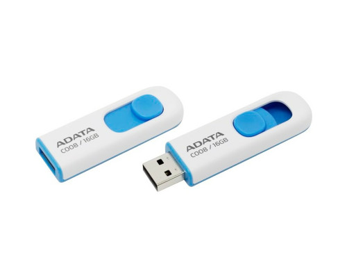 Flash A-DATA USB 2.0 C008 16Gb White/Blue (AC008-16G-RWE)