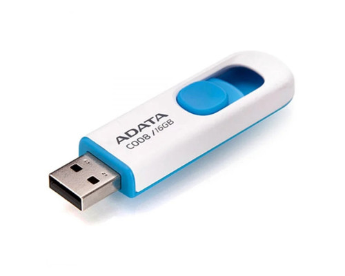 Flash A-DATA USB 2.0 C008 16Gb White/Blue (AC008-16G-RWE)