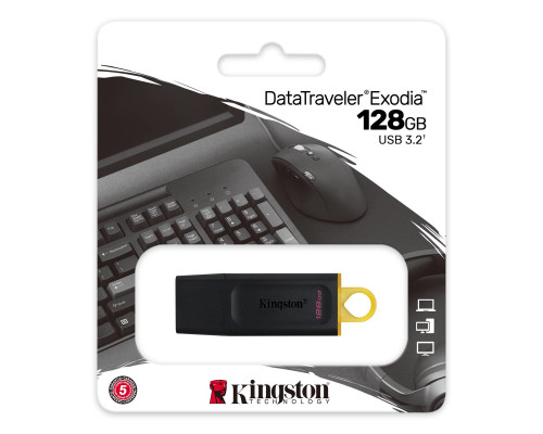 Flash Kingston USB 3.2 DT Exodia 128GB Black/Yellow (DTX/128GB)