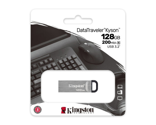 Flash Kingston USB 3.2 DT Kyson 128GB Silver/Black (DTKN/128GB)