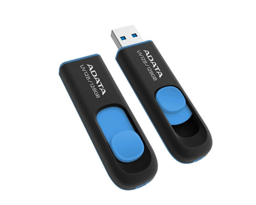 Flash A-DATA USB 3.2 UV 128 128Gb Black/Blue (AUV128-128G-RBE)