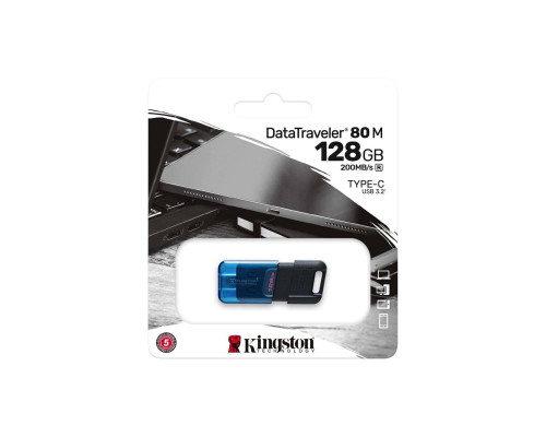 Flash Kingston USB 3.2 DT 80M 128GB Type-C Black/Blue (DT80M/128GB)